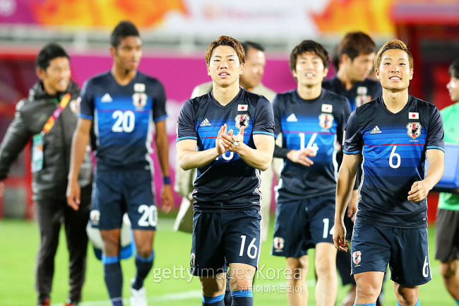 일본이 콜롬비아와의 경기에서 무승부를 거뒀다. 사진은 AFC챔피언십 당시 일본대표팀. 기사내용과 무관. [사진=gettyimages]