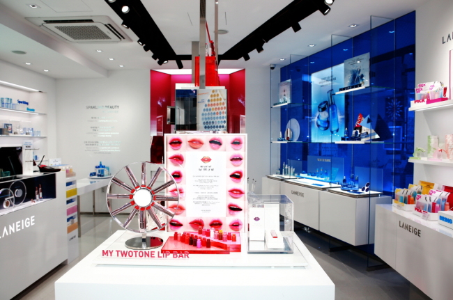 The view inside the Laneige store in Myeong-dong, central Seoul.