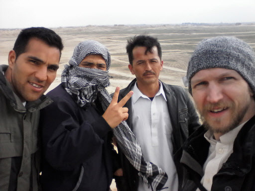 Irish tourist Jonny Blair (right) is shown with three Afghan men during his travels in Afghanistan, in this picture courtesy of Blair. (AFP-Yonhap)