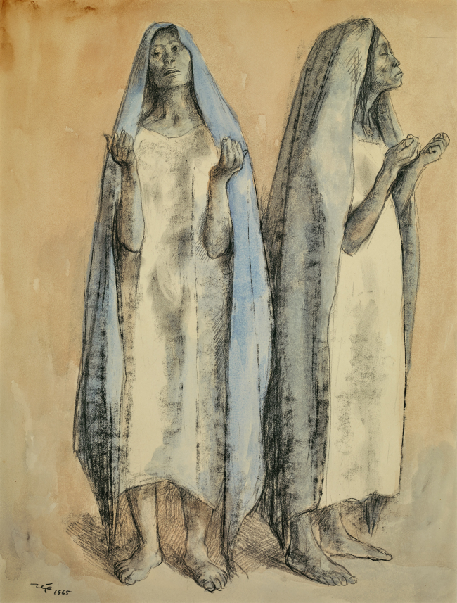 “Two Woman” by Francisco Zuniga from the Garry Shandling collection that will be on offer at the Objects of Art Santa Fe Show for $15,000. (AP-Yonhap)