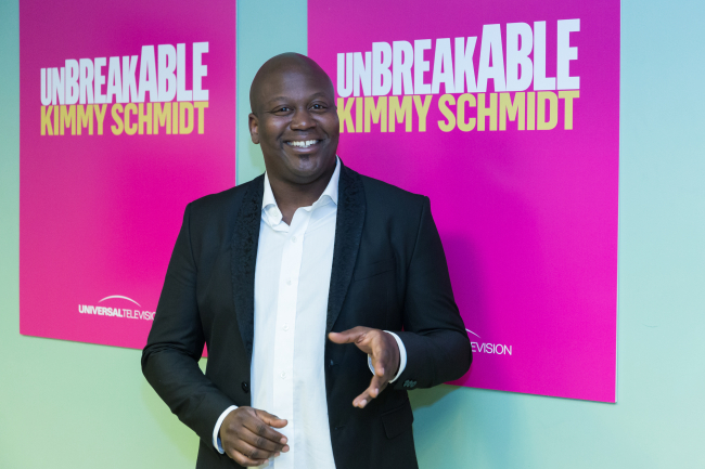 Tituss Burgess arrives at the “Unbreakable Kimmy Schmidt” in Los Angeles. Burgess will participate in the second annual Elsie Fest, a one-day outdoor music festival celebrating theater stars, set for Sept. 5. (AP-Yonhap)