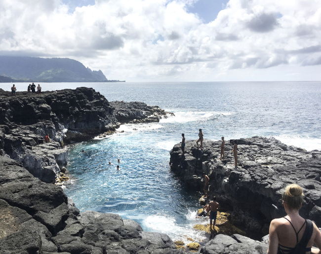 Queen’s Bath, in the small town of Princeville, is home to a handful of tidal inlets. This was one enticing for adrenaline seekers taking the leap. (Laylan Connelly/Orange County Register/TNS)
