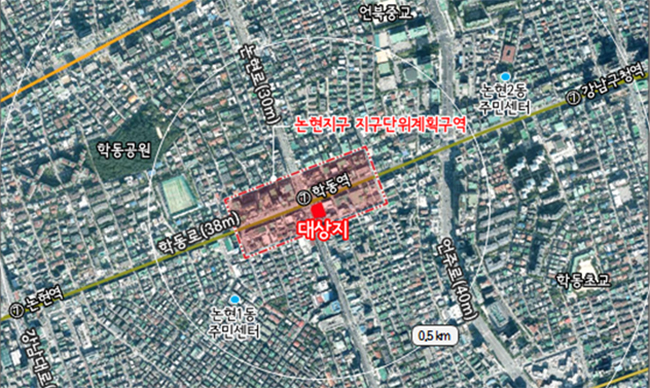 강남구 논현동 207번지 임대주택 위치도. [사진제공=서울시]