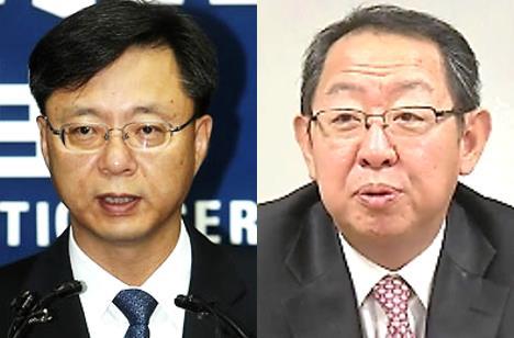 우병우 수석(왼쪽)과 이석수 특별감찰관.[사진=헤럴드경제DB]