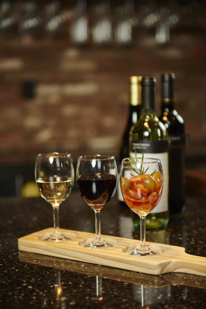 The wine sampler at Mad for Garlic. (Mad for Garlic)