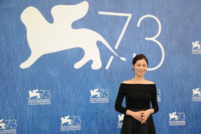 Actress Moon So-ri at the opening ceremony of the 73rd Venice Film Festival on Aug. 31 (C-Jes Entertainment)
