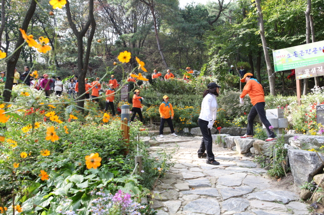 ▲ 2015년 오동근린공원 꽃샘길 꽃 축제 장면