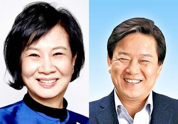 더불어민주당 홍보위원장에 유임된 손혜원 의원(왼쪽)과
신임 대외협력위원장에 임명된 정재호 의원(오른쪽).