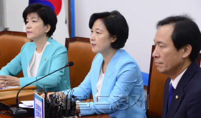 [추미애 더불어민주당 대표가 9일 오전 서울 여의도 국회에서 열린 확대간부회의에서 모두발언을 하고 있다. 박해묵 기자/mook@heraldcorp.com]