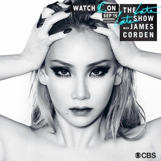 A promotional poster for singer CL’s upcoming appearance on American late-night talk show “The Late Late Show with James Corden” (YG Entertainment)