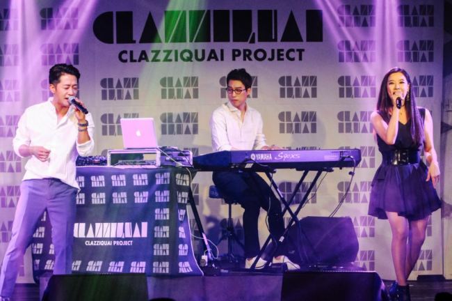 Experimental band Clazziquai Project performs at a press showcase for the release of its seventh album, “Travellers,” in Seoul on Monday. (Fluxus Music)