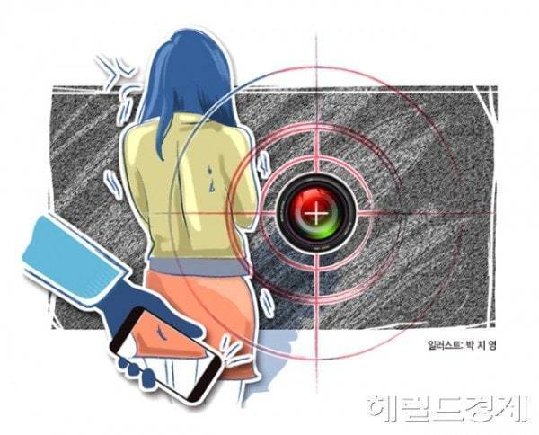 몰카범죄가 기승을 부리지만, 양형이 낮아 이에 대한 개선이 필요하다는 지적이 나오고 있다. 사진은 몰카 범죄 관련 이미지.