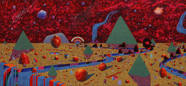 안두진, 닮은 것과 닮은 꼴, 140x300cm, Oil and acrylic on canvas, 2016.