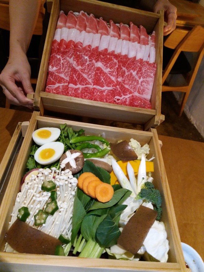 Seiro-mushi-style assorted meats and organic vegetables at Umm Restaurant prepared for the steamer (Christine Cho)