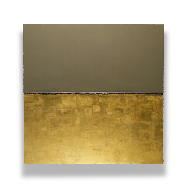 무제Untitled, 2016, 금속에 옻칠, 금박, 120x120cm