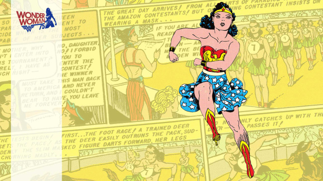 The 75th anniversary cover photo for comic book superheroine Wonder Woman (DC Comics/TNS)