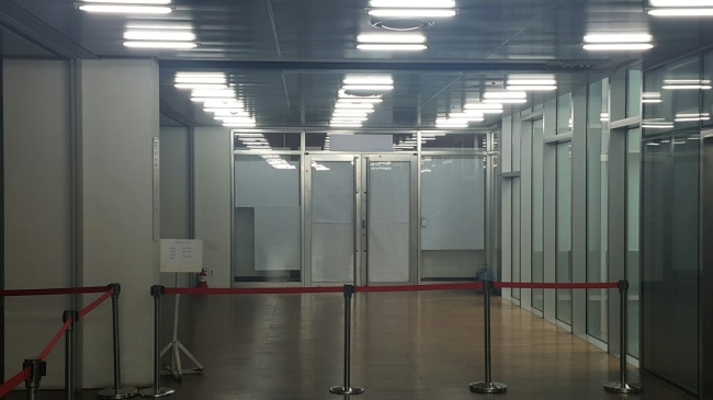 지난달 31일부터 이화여대 ECC에 설치된 교육부 특별감사실의 모습.
신동윤 기자/realbighead@heraldcorp.com
