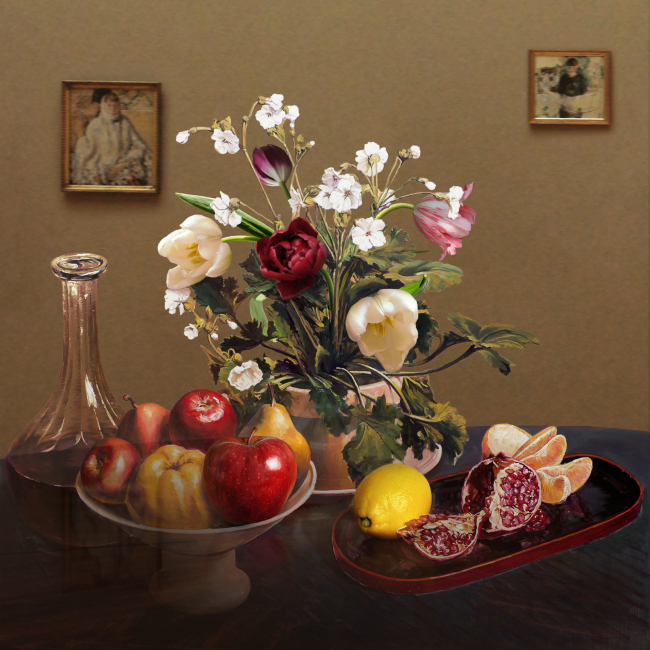 배준성, The Costume of Painter - Still Life with lemon, pomegranate 3D, 2006, Lenticular, 70x70cm.[사진=학고재갤러리]