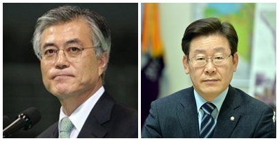 문재인 전 더불어민주당 대표(왼쪽)과 이재명 성남시장(오른쪽)
문재인 전 더불어민주당 대표(왼쪽)과 이재명 성남시장(오른쪽)