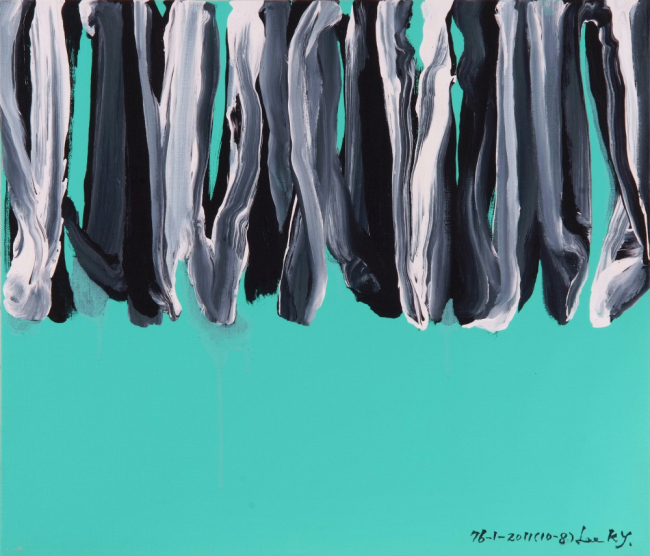 　이건용, 76-1-2011 (10-8), 캔버스에 아크릴, 45.5×53cm, (10호), 2011.[사진제공=헤럴드아트데이]