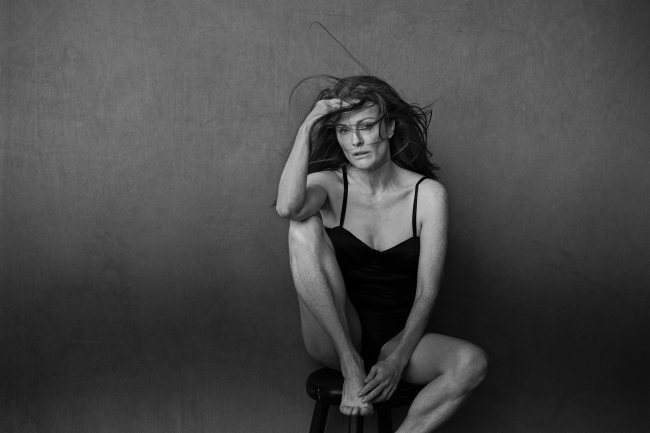 US actress Julianne Moore poses for the new Pirelli Calendar 2017 realized by German photographer Peter Lindbergh, in this image provided by the Calendar Pirelli press office. (EPA)