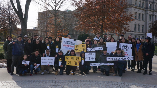 [취재X파일] 바다 건너 미국ㆍ일본ㆍ프랑스에서도…“박근혜 탄핵하라”