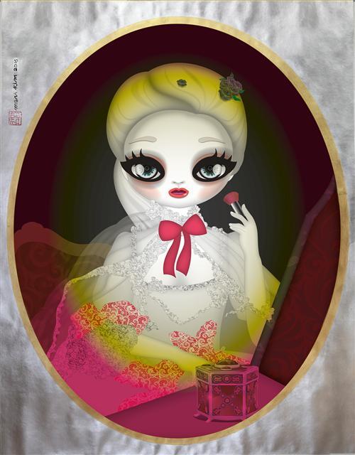 Madame Pompadour, gold and silver mix, Genuine Gold leaf and silver plated on Ultra chrome in printed paper,
163 x 126cm , 2016  [사진제공=시몬느]