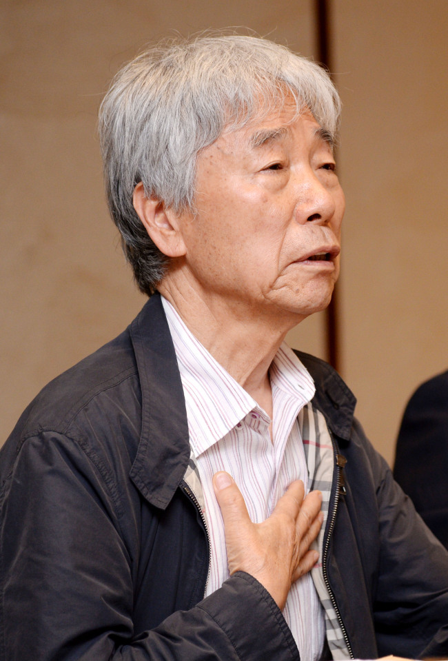 지난 6월 30일 이우환 화백은 기자회견을 열고 위작 논란을 빚고 있는 작품에 대해 "모두 내 작품이 맞다"고 주장했다. [사진=헤럴드경제DB]
