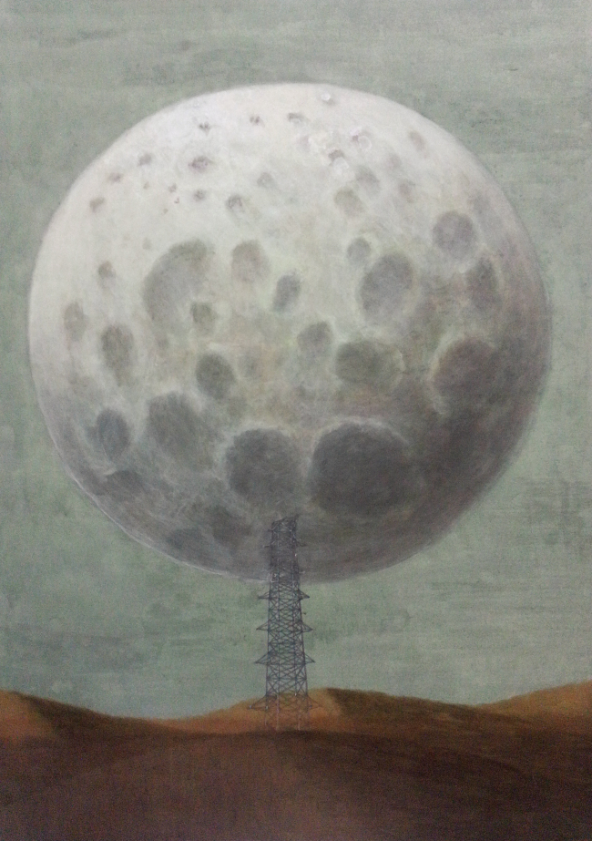 양유연, 철탑, 종이에 아크릴, 93x66cm, 2013. [사진제공=금호미술관]