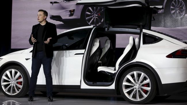 Tesla Motors CEO Elon Musi introduces Model X SUV.