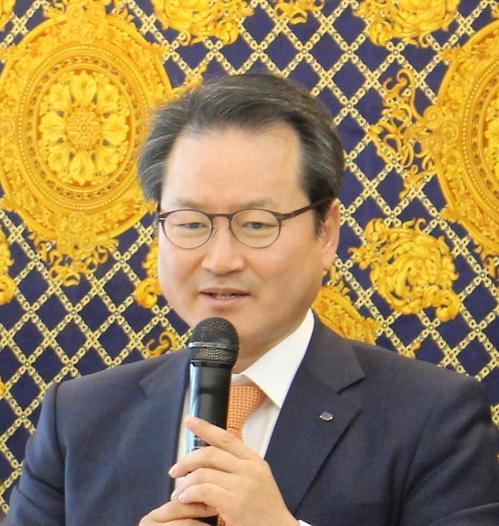 성대규 보험개발원장이 지난 12일 열린 신년간담회에서 새해 계획을 밝히고 있다.