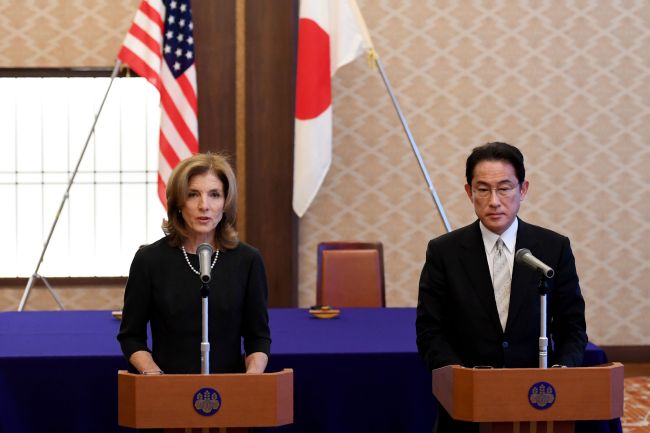 Japanese Foreign Minister Fumio Kishida tells reporters that the islets are Japan's own territory (Yonhap)