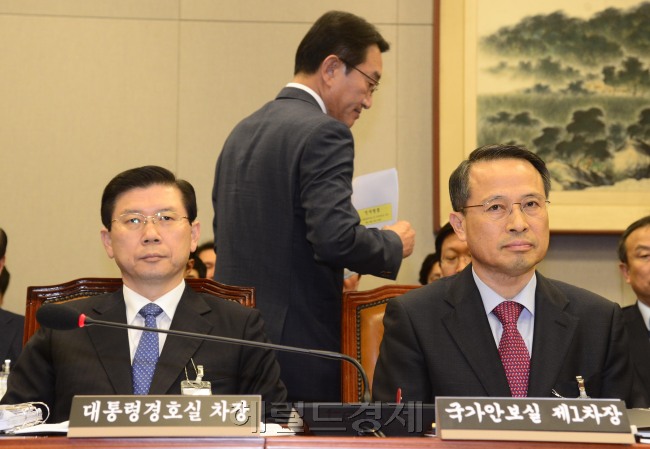 김규현 청와대 외교안보수석(오른쪽)은 오는 2월 1일 박근혜 대통령 탄핵심판에 증인으로 나온다. 김 수석은 세월호 참사 당시 국가안보실 1차장을 지냈다. [사진=헤럴드경제DB]