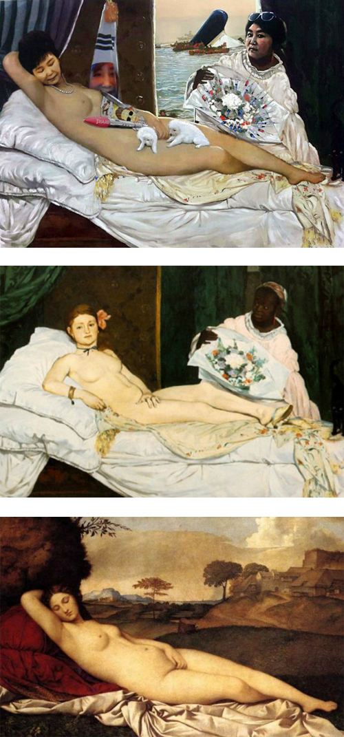 Paintings at an exhibition held in the National Assembly by Rep. Pyo Chang-won of the opposition party (Yonhap)