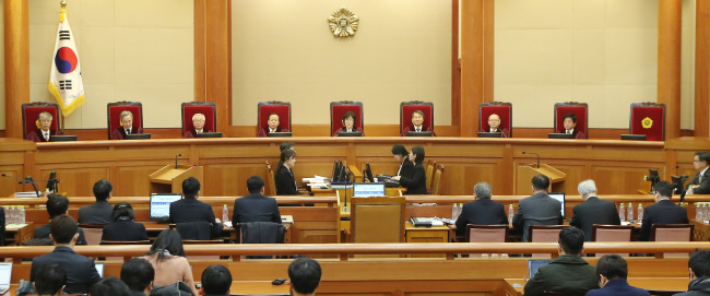 The eight-person Constitutional Court (Yonhap)