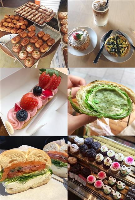 빵순이 이서연 씨가 나홀로 빵지순례를 다니며 먹은 빵과 디저트들. 그녀의 인스타그램 프로필에는 #빵은사랑입니다 라고 써있다.