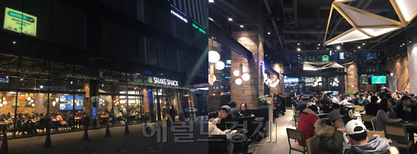 쉐이크쉑 청담점. 일요일밤 9시가 넘은 시간에도 사람들로 북적인다. [사진=헤럴드경제DB]