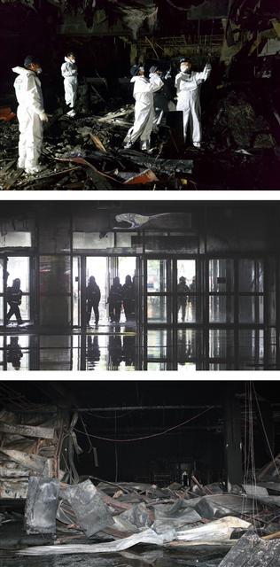 '실내 불꽃작업'이 참사로 (수원=연합뉴스) 동탄 메타폴리스 상가(사진 위)와 고양종합터미널(사진 가운데.2014년), 서이천물류창고(사진 아래.2008년) 화재는 모두 가연성 소재가 가득한실내에서 용접·용단 등 불꽃작업을 하다가 벌어진 참사라는 점에서 판박이다. 이처럼 불꽃작업이 원인이 된 화재는 2014년 1천48건, 2015년 1천103건, 지난해 1천74건 등 매년 1천여 건씩 반복되고 있다. 2017.2.8 [연합뉴스 자료사진 photo@yna.co.kr (끝)