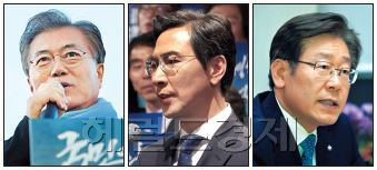 여권 대선주자인 (왼쪽부터) 문재인, 안희정, 이재명. [사진=헤럴드경제DB]