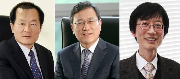 카이스트 전경(위사진)과 카이스트 총장 후보(경종민, 신성철, 이용훈 교수(왼쪽부터).