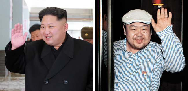 North Korea's leader Kim Jong-un(left) and his half brother Kim Jong-nam. Yonhap