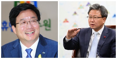 염태영 수원시장(왼쪽)과 채인석 화성시장(오른쪽)
염태영 수원시장(왼쪽)과 채인석 화성시장(오른쪽)