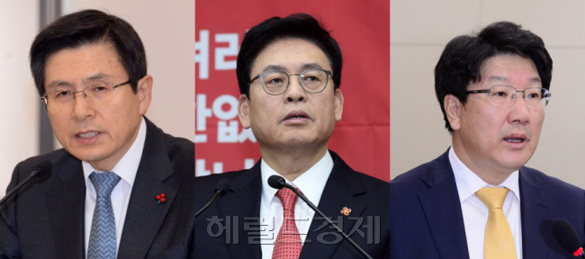(왼쪽부터) 황교안 대통령 권한대행, 정우택 자유한국당 원내대표, 바른정당 소속 권성동 법제사법위원장. [사진=헤럴드경제DB]