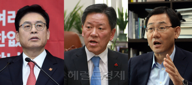 (왼쪽부터) 정우택 자유한국당 원내대표, 주승용 국민의당 원내대표, 주호영 바른정당 원내대표. [사진=헤럴드경제DB]