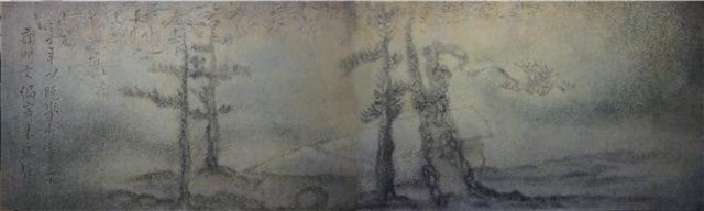 강묘수, 신 세한도, 캔버스에 아크릴과 먹, 130×162㎝, 2017.  [사진제공=가나아트스페이스]