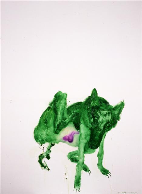 쩌춘야, 초록 개 14  Green dog 14, 2001, Oil on canvas, 200×150cm
[사진제공=아트사이드갤러리]