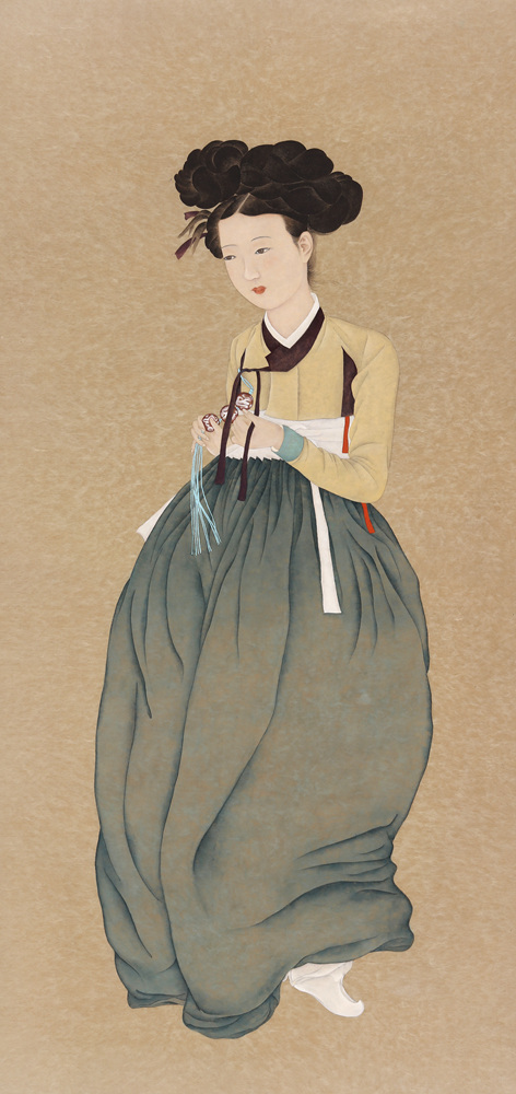 김정임,미인도,137X65cm [사진제공=한국민화협회]