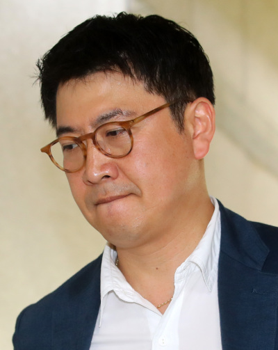 [노승일 K스포츠재단 부장이 2일 오후 서초구 서울중앙지법에서 열린 이재용 삼성전자 부회장의 공판에 증인으로 출석하고 있다. 사진제공=연합뉴스]