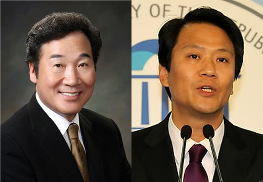 South Jeolla Gov. Lee Nak-yon (left) and former lawmaker Lim Jong-seok (Yonhap)