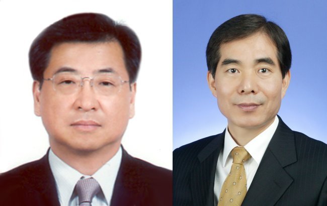 Suh Hoon (left) named as the chief of the National Intelligence Service and Joo Young-hoon (right) as Chief Presidential Security Officer. (Yonhap)